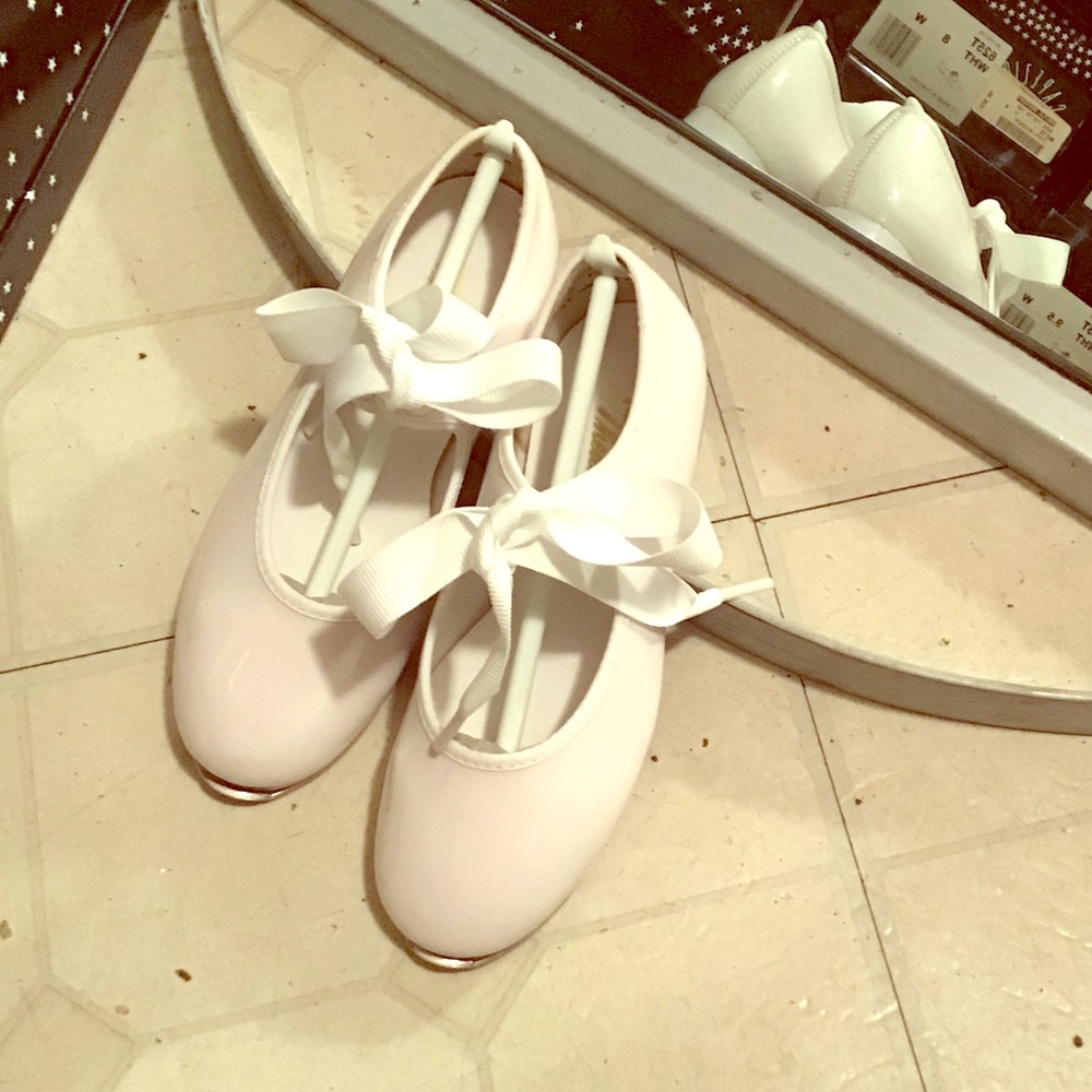 White Matte finish children’s tap shoes